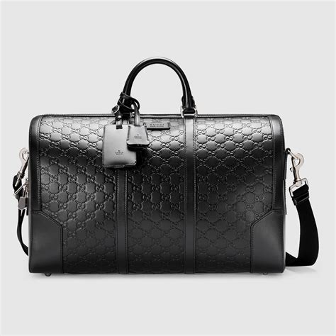 men's midnight signature leather gucci duffle|Men's Designer Duffle Bags .